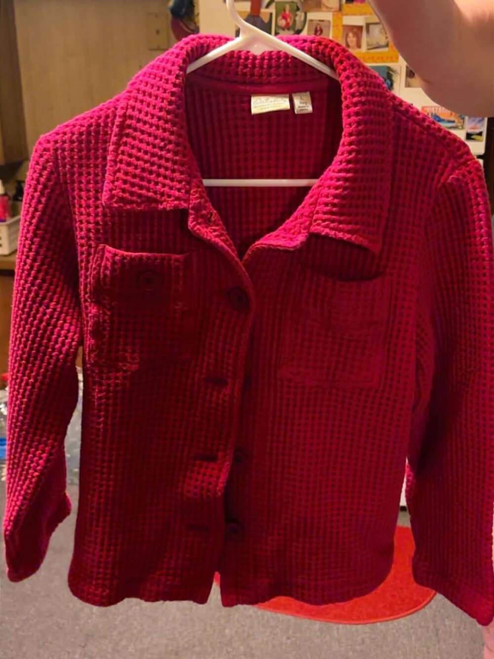 cabela's waffle knit jacket ladies large